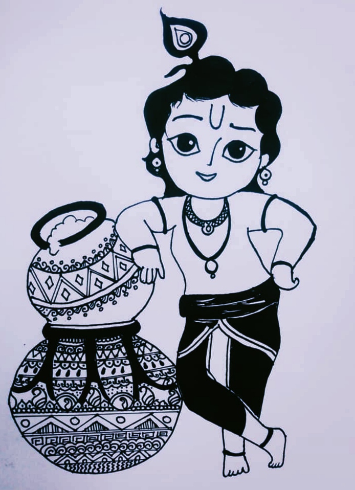 Little Krishna Drawing