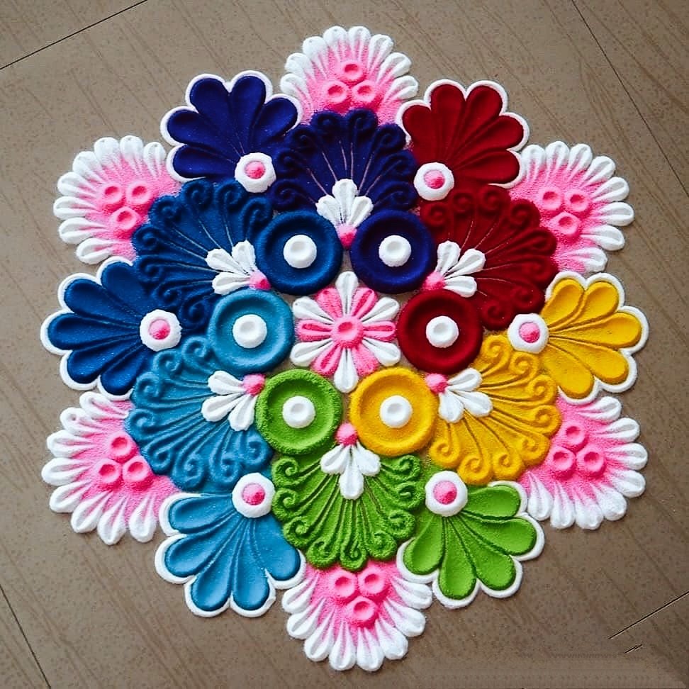 Flower Rangoli For Navratri