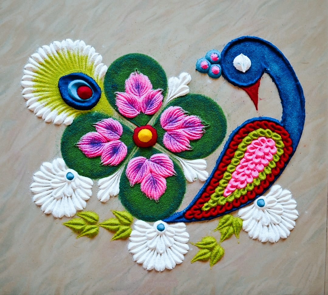 Diwali Rangoli Design Peacock