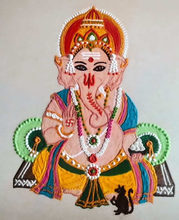 Big Rangoli Designs For Ganesh Chaturthi