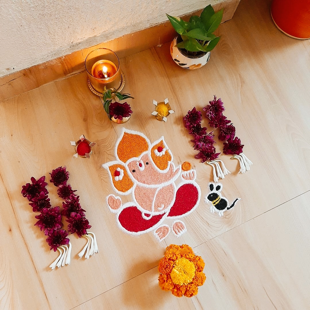 Easy Rangoli Designs For Ganesh Chaturthi