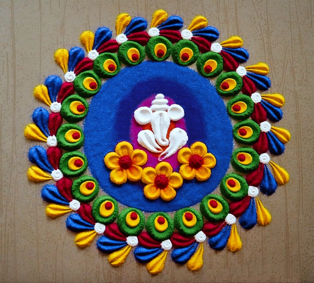 Ganesh Chaturthi Rangoli Simple