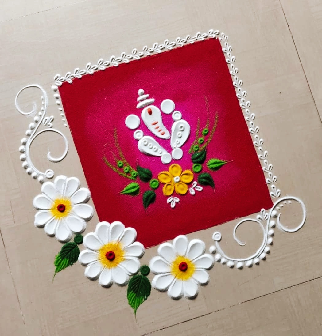 Rangoli Design For Ganesh Chaturthi Easy