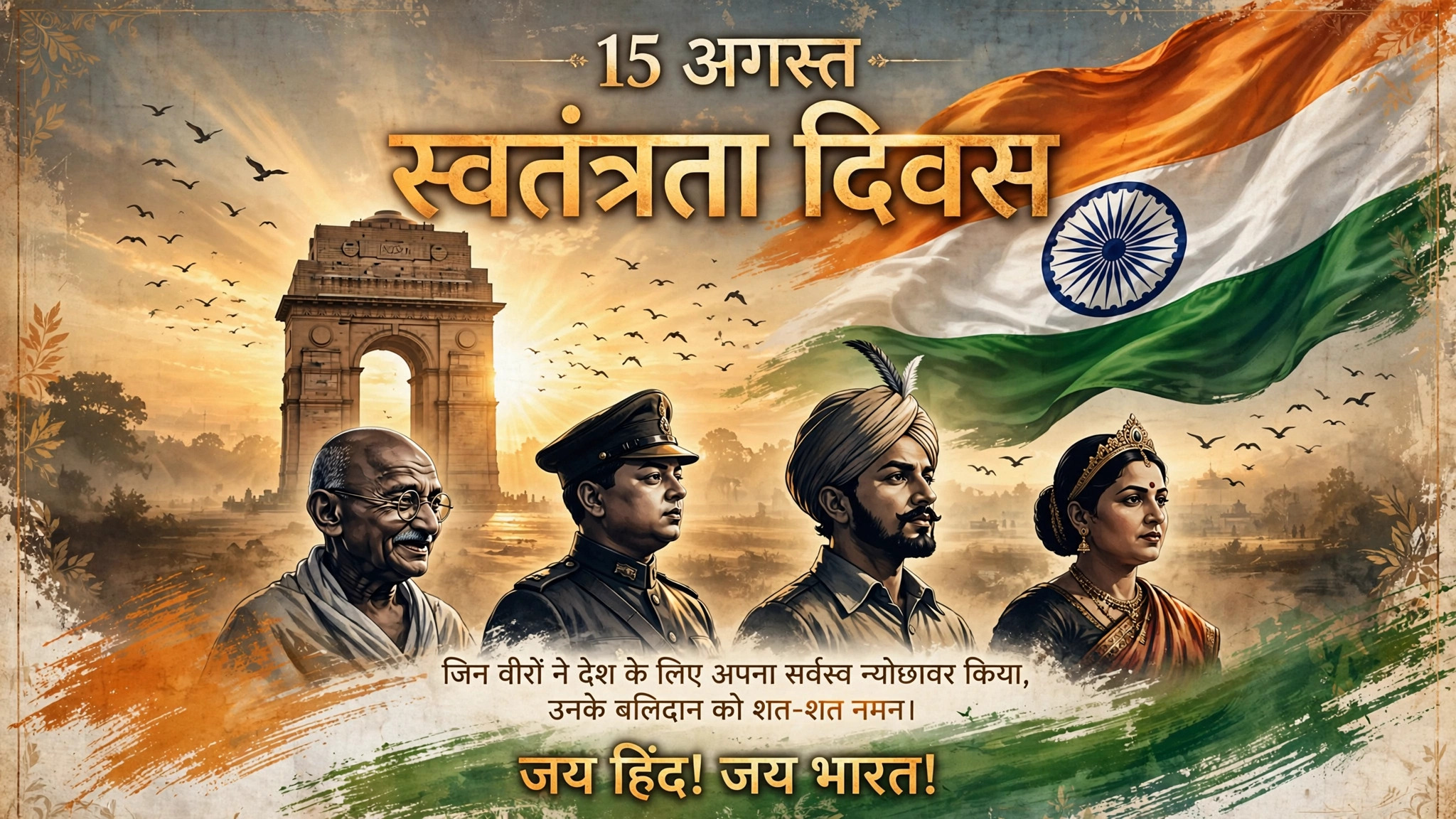 Independence Day Images – 15 August Wishes, Shayari, Quotes & Status 7 देशभक्ति का संदेश